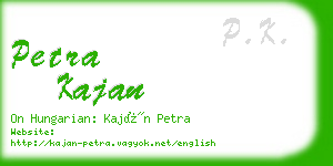 petra kajan business card